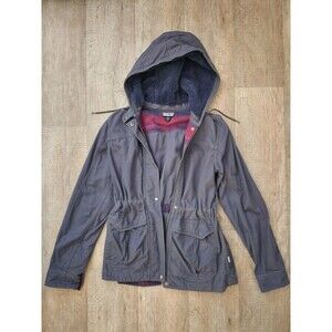 PATAGONIA Women Size Large Navy Blue Prairie Dawn Parka Hooded Jacket